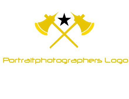 crossed battle axes with star logo