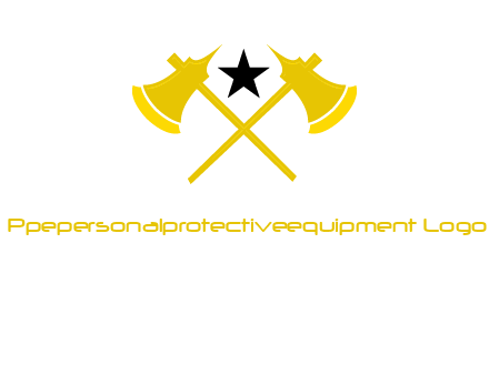 crossed battle axes with star logo