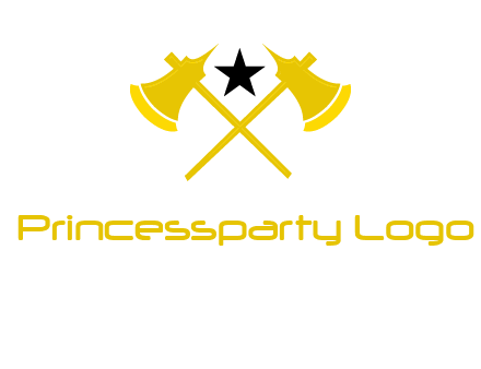 crossed battle axes with star logo