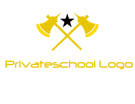 crossed battle axes with star logo