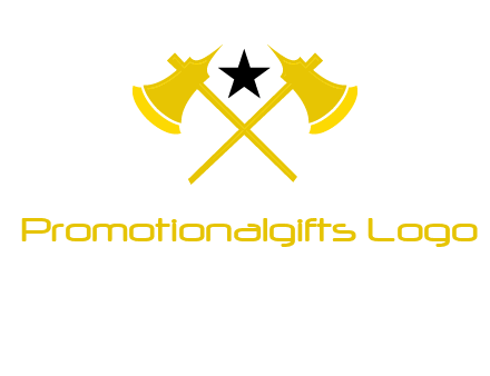 crossed battle axes with star logo