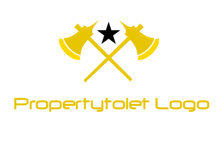 crossed battle axes with star logo