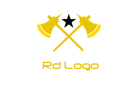 crossed battle axes with star logo
