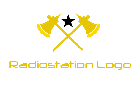 crossed battle axes with star logo
