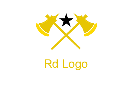 crossed battle axes with star logo