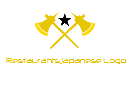 crossed battle axes with star logo