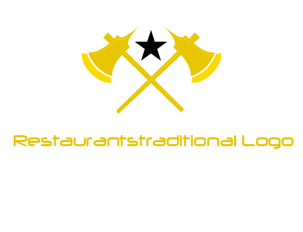 crossed battle axes with star logo
