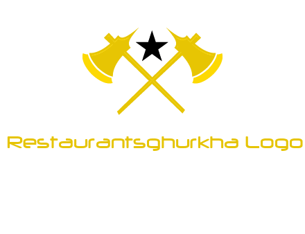crossed battle axes with star logo