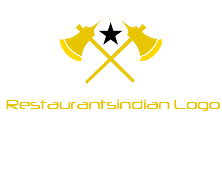 crossed battle axes with star logo