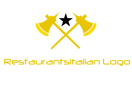 crossed battle axes with star logo