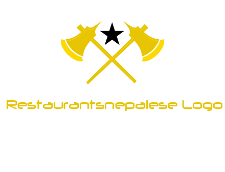 crossed battle axes with star logo