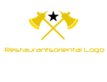 crossed battle axes with star logo