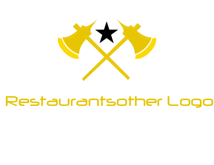 crossed battle axes with star logo