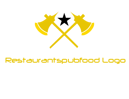 crossed battle axes with star logo