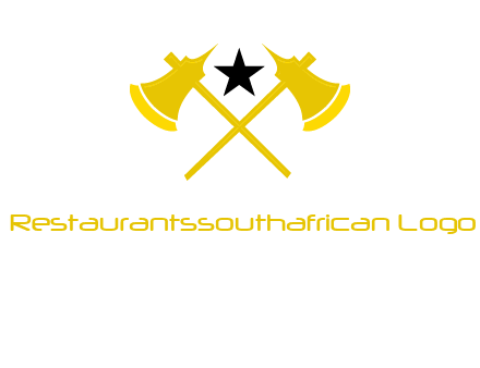 crossed battle axes with star logo