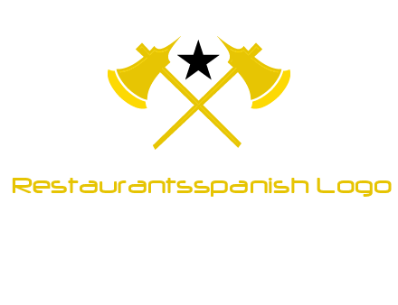 crossed battle axes with star logo