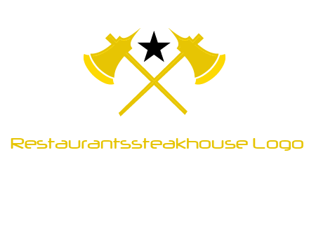 crossed battle axes with star logo