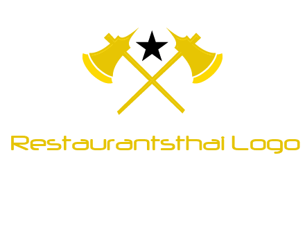crossed battle axes with star logo
