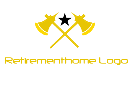 crossed battle axes with star logo