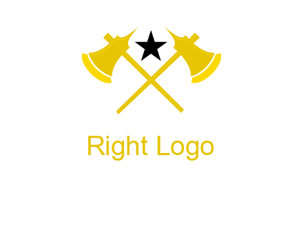 crossed battle axes with star logo