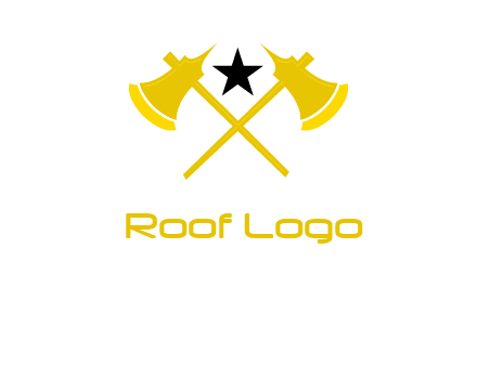 crossed battle axes with star logo