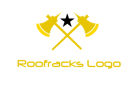 crossed battle axes with star logo