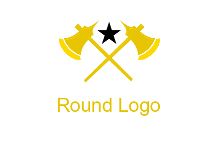 crossed battle axes with star logo