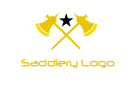 crossed battle axes with star logo