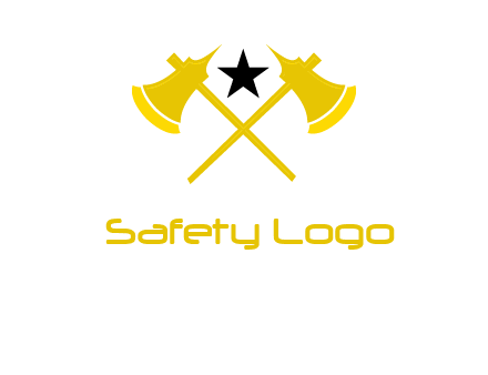 crossed battle axes with star logo