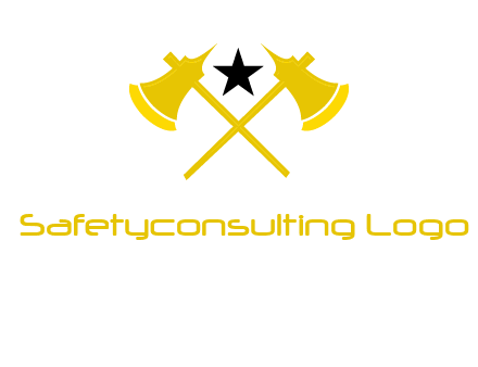 crossed battle axes with star logo