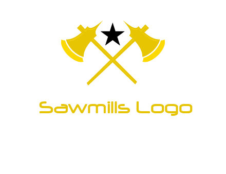 crossed battle axes with star logo