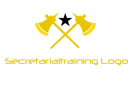 crossed battle axes with star logo
