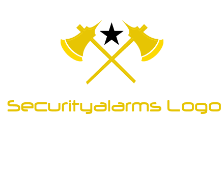 crossed battle axes with star logo