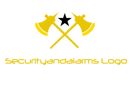 crossed battle axes with star logo