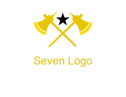crossed battle axes with star logo