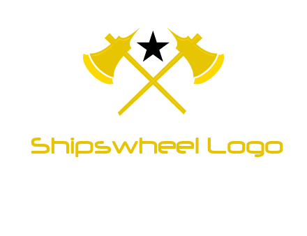 crossed battle axes with star logo