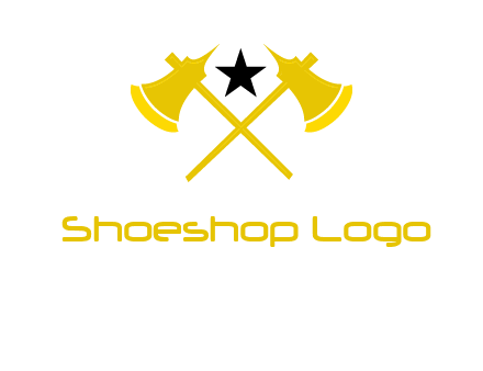 crossed battle axes with star logo