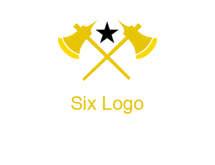 crossed battle axes with star logo