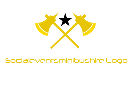 crossed battle axes with star logo