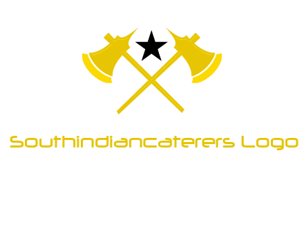 crossed battle axes with star logo