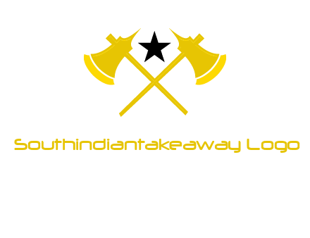 crossed battle axes with star logo