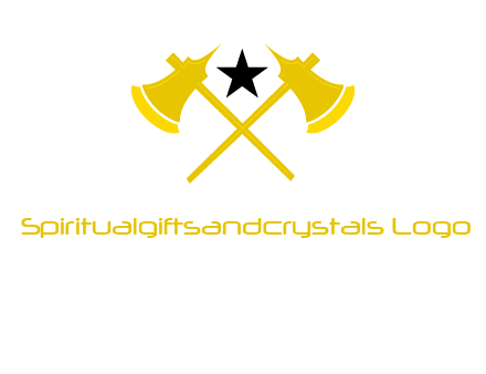 crossed battle axes with star logo
