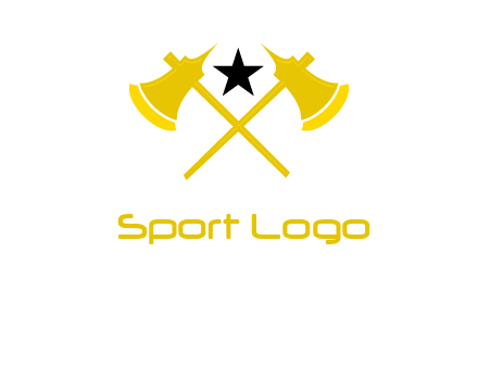 crossed battle axes with star logo