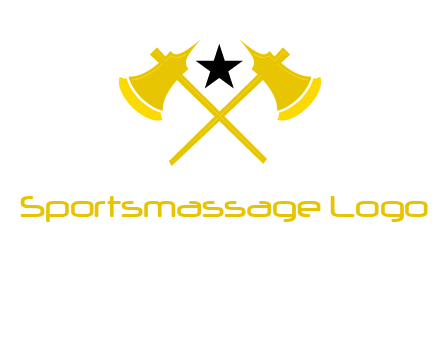crossed battle axes with star logo