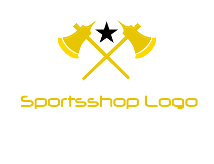 crossed battle axes with star logo