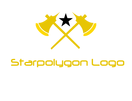 crossed battle axes with star logo