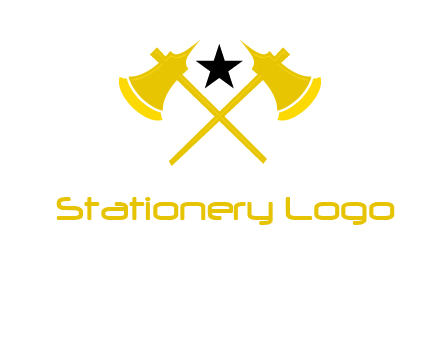 crossed battle axes with star logo