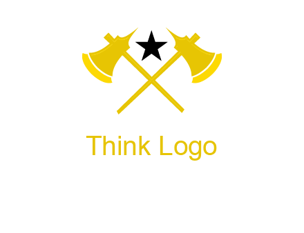 crossed battle axes with star logo