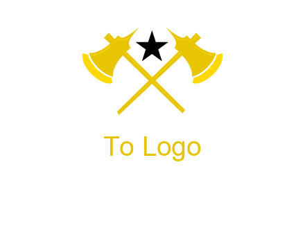 crossed battle axes with star logo