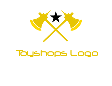 crossed battle axes with star logo